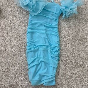 Selfie Leslie Baby Blue Ruffle Dress